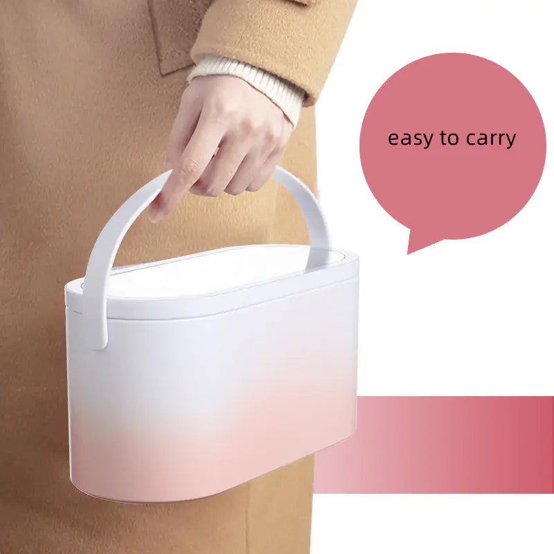 Portable LED Light Vanity Mirror with Makeup Case