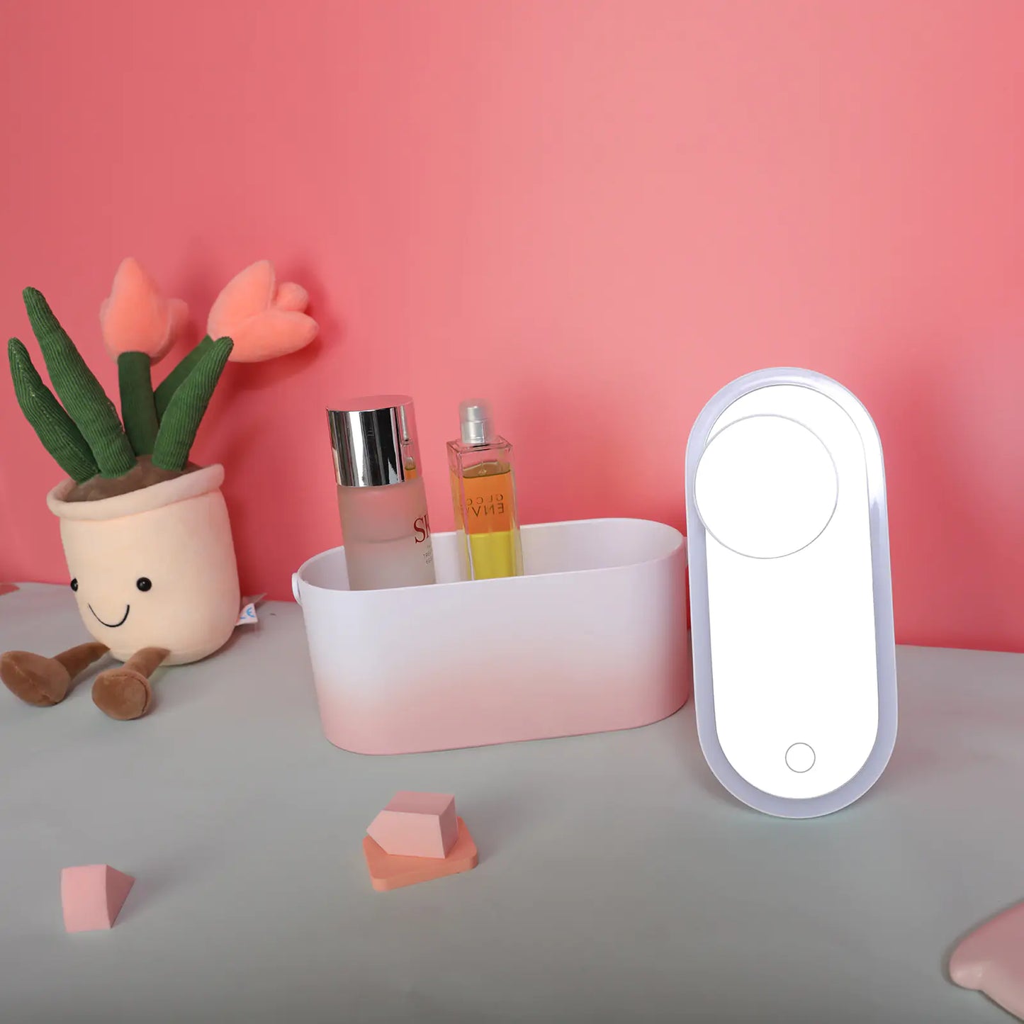Portable LED Light Vanity Mirror with Makeup Case