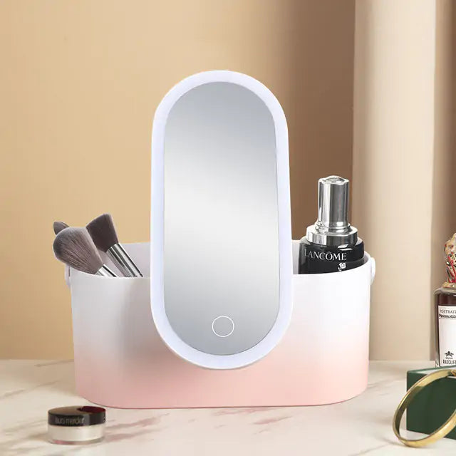 Portable LED Light Vanity Mirror with Makeup Case
